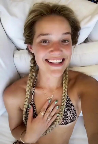 4. Beautiful Olivia Ponton in Sexy Leopard Bikini Top