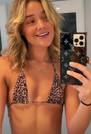 2. Hot Olivia Ponton in Leopard Bikini Top