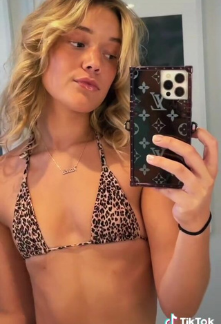 4. Hot Olivia Ponton in Leopard Bikini Top