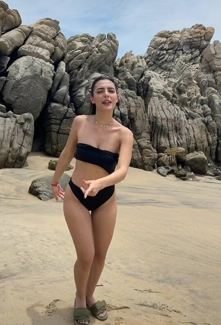 2. Hot Isabela Delgado Urreta in Black Bikini at the Beach