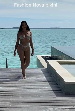 2. Sexy Jailyne Ojeda Ochoa in Beige Mini Bikini in the Sea