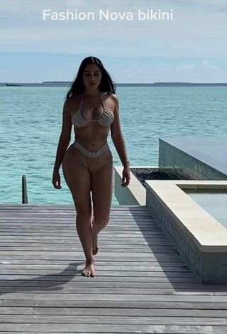 3. Sexy Jailyne Ojeda Ochoa in Beige Mini Bikini in the Sea
