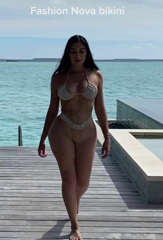 4. Sexy Jailyne Ojeda Ochoa in Beige Mini Bikini in the Sea