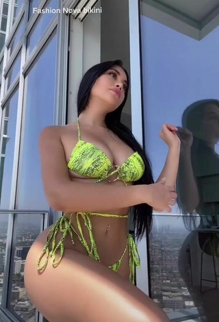 Hot Jailyne Ojeda Ochoa in Snake Print Bikini on the Balcony