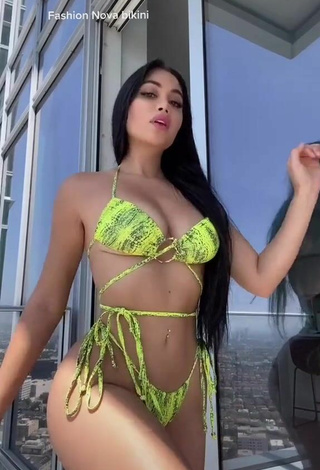 2. Hot Jailyne Ojeda Ochoa in Snake Print Bikini on the Balcony