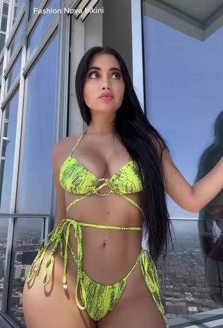 3. Hot Jailyne Ojeda Ochoa in Snake Print Bikini on the Balcony