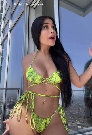 4. Hot Jailyne Ojeda Ochoa in Snake Print Bikini on the Balcony