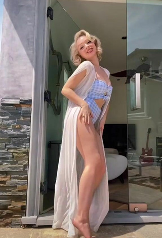 5. Hot Jasmine Chiswell in Checkered Swimsuit