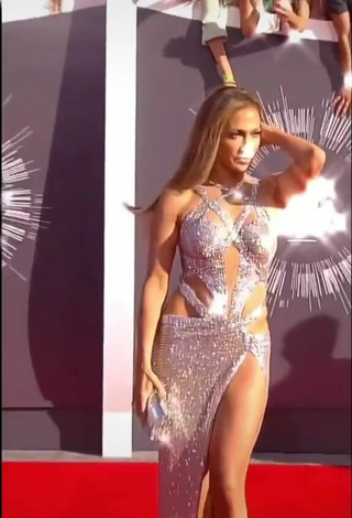 3. Sexy Jennifer Lopez in Silver Dress