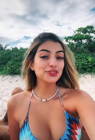 Hot Júlia Puzzuoli Shows Cleavage in Bikini Top at the Beach