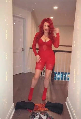 Cute Justina Valentine Shows Cleavage in Overall