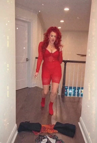 2. Cute Justina Valentine Shows Cleavage in Overall