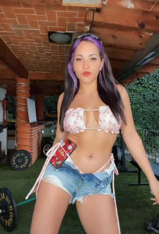 Hot Karla Bustillos in Floral Bikini Top