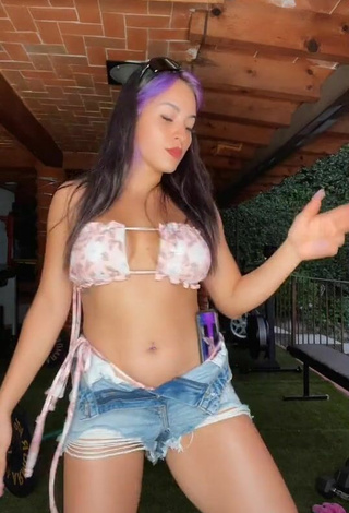 3. Sexy Karla Bustillos in Floral Bikini Top