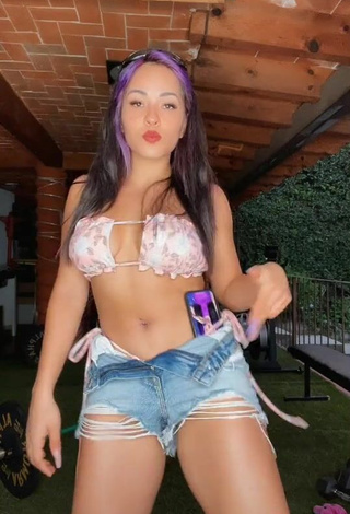 5. Sexy Karla Bustillos in Floral Bikini Top