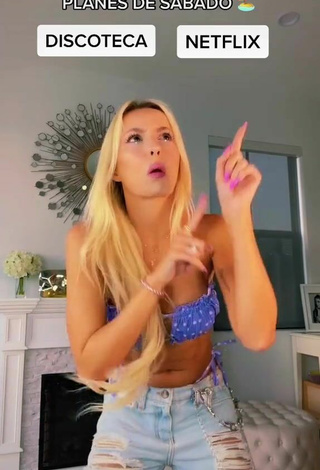 2. Sexy Katie Angel Shows Cleavage in Polka Dot Bikini Top