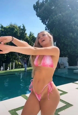 Attractive Katie Sigmond in Floral Bikini at the Pool