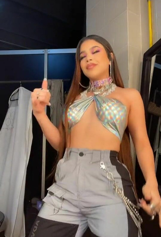 5. Sexy Kenia Os in Silver Crop Top