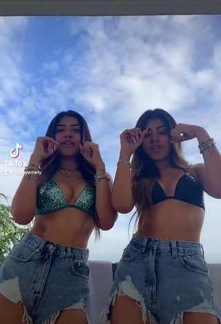 Cute Melissa & Cassandra Tejada Shows Cleavage in Bikini Top