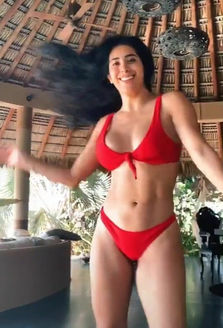 2. Beautiful Kim Shantal Shows Cleavage in Sexy Red Bikini