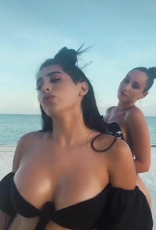 Sexy Kim Shantal Shows Cleavage in Mini Bikini at the Beach