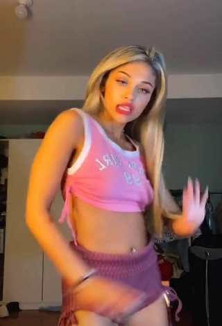 2. Sexy Victoria Annunziato in Pink Crop Top