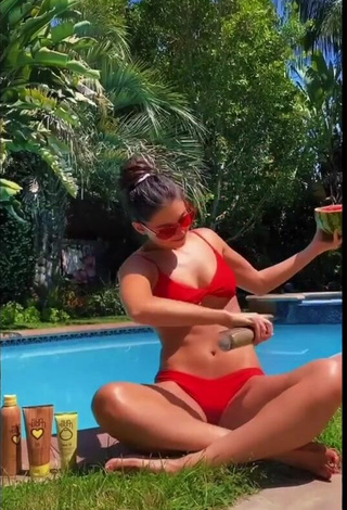 3. Sexy Kira Kosarin in Red Bikini at the Swimming Pool
