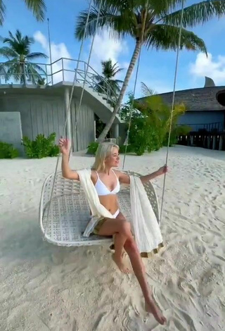 Hot Klava Koka in White Bikini at the Beach