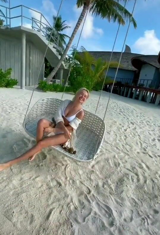3. Hot Klava Koka in White Bikini at the Beach
