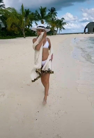 2. Sexy Klava Koka in White Bikini at the Beach