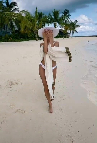3. Sexy Klava Koka in White Bikini at the Beach