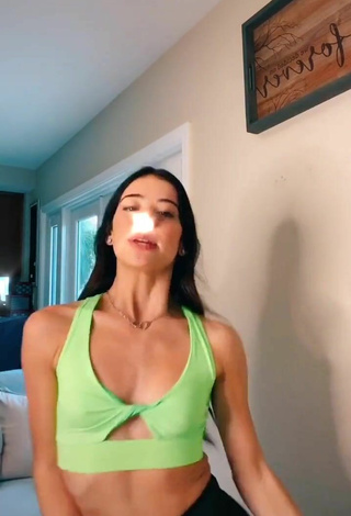 2. Really Cute Lauren Kettering in Green Crop Top