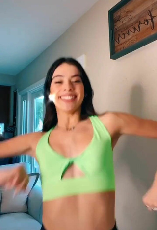 3. Really Cute Lauren Kettering in Green Crop Top