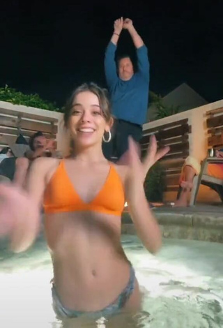 4. Seductive Lauren Kettering in Orange Bikini Top at the Pool