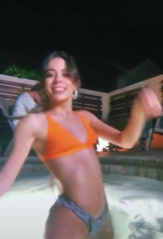 4. Sweet Lauren Kettering in Cute Orange Bikini Top at the Pool