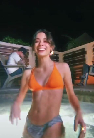 5. Sweet Lauren Kettering in Cute Orange Bikini Top at the Pool