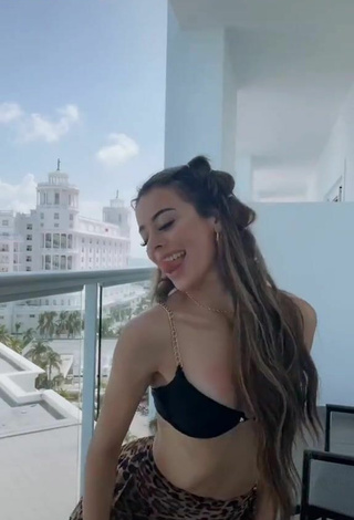 1. Beautiful Lauren Kettering in Sexy Black Bikini Top on the Balcony