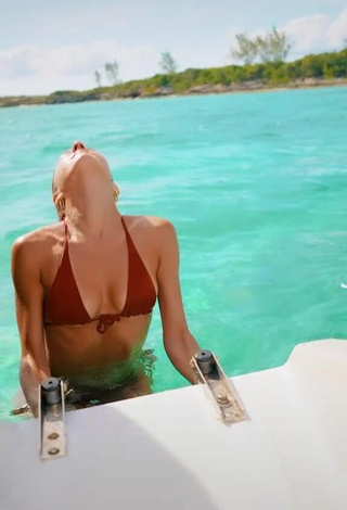 Sexy Lexi Rivera in Red Bikini in the Sea on a Boat