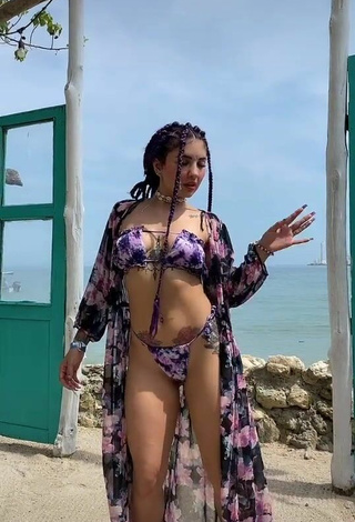 Hot Lilacoloridas in Floral Bikini at the Beach