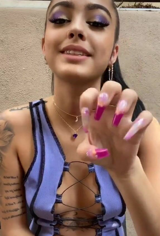 5. Sexy Malu Trevejo in Purple Hot Top Braless