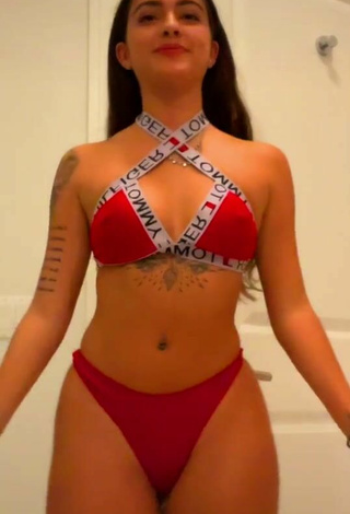 Dazzling Malu Trevejo in Inviting Red Bikini