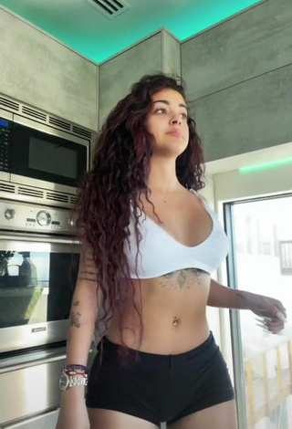 4. Seductive Malu Trevejo in White Crop Top while doing Belly Dance