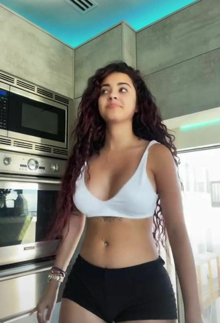 5. Seductive Malu Trevejo in White Crop Top while doing Belly Dance