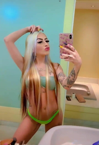 3. Sweet Mirella Fernandez in Cute Green Bikini