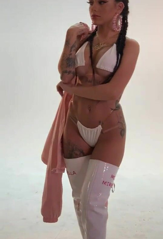 5. Sexy Mirella Fernandez in White Mini Bikini