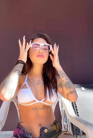 5. Cute Mirella Fernandez in White Bikini Top