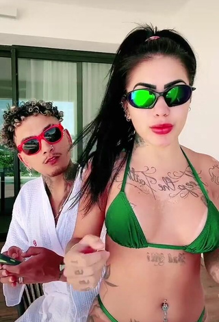 2. Amazing Mirella Fernandez in Hot Green Bikini