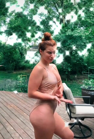 Sexy Mikaila Murphy in Beige Swimsuit