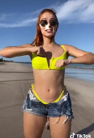 4. Gorgeous Mirela Janis in Alluring Bikini Top at the Beach