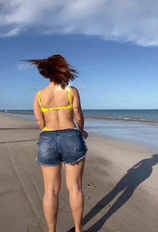 3. Hottie Mirela Janis in Yellow Bikini at the Beach